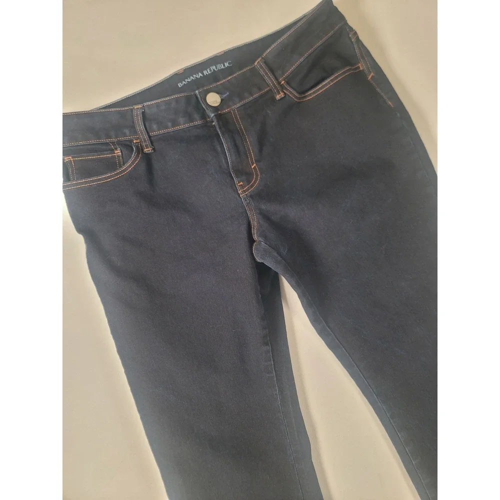 Banana Republic Bootcut Jeans Womens 31L Dark Wash Long Stretch Denim